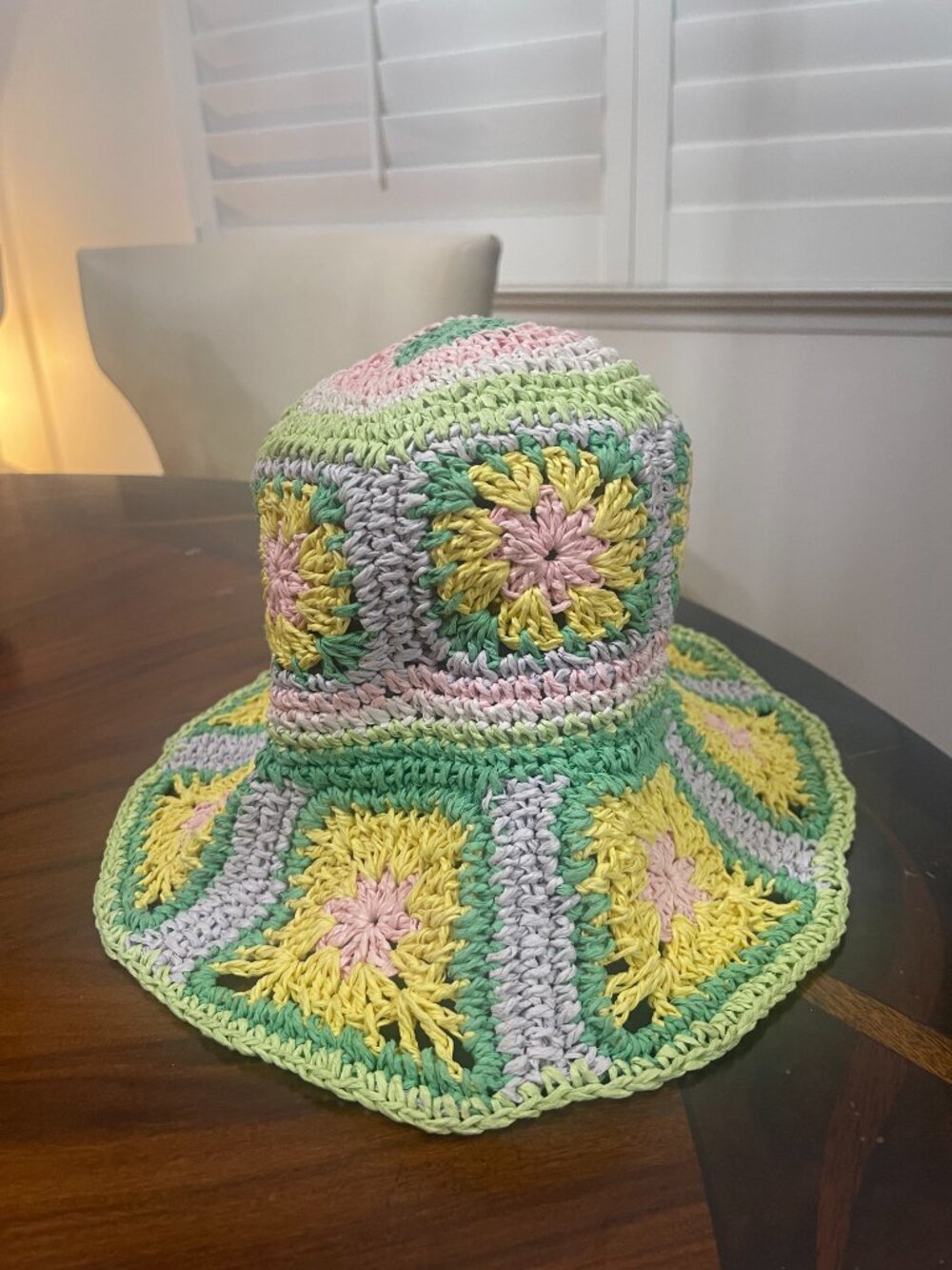 Peter Grimm Fergie Granny Square Crochet Hat Anthro Free People Style - Picture 2 of 5